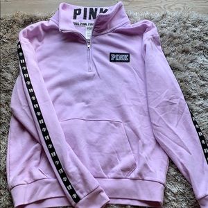 PINK lavender quarter zip crew neck